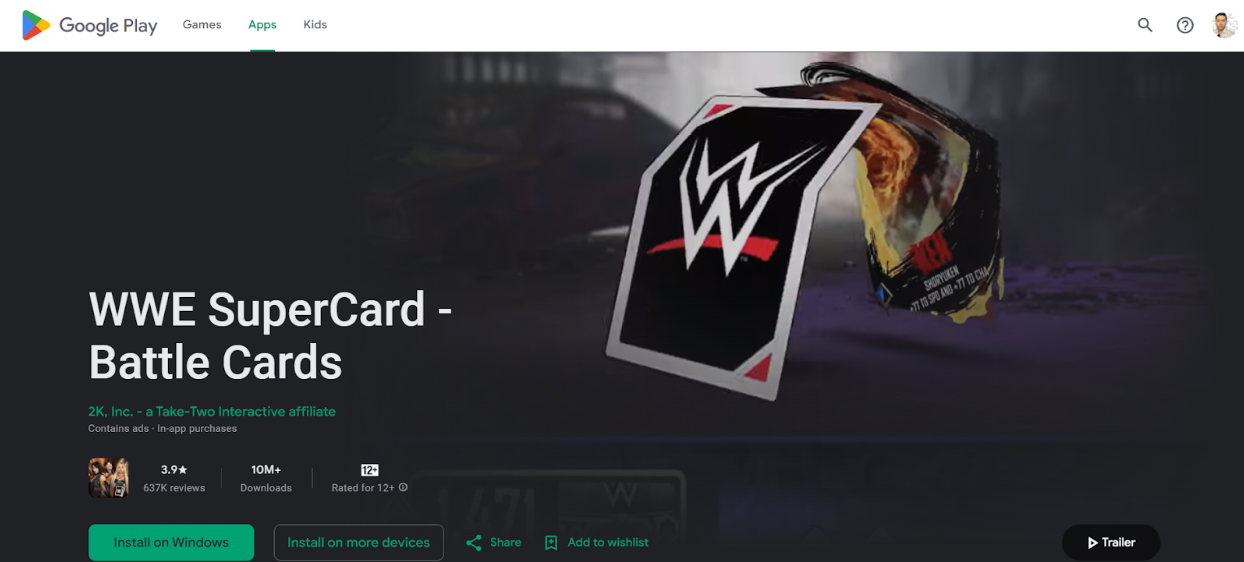 WWE SuperCard 카드